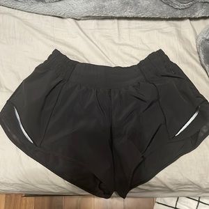 Lululemon black hotty hot shorts size 6 black. Like new
